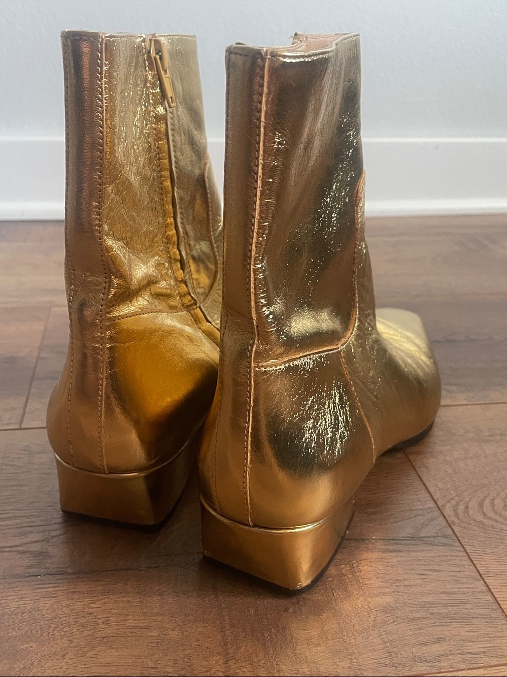 Steve Madden Dusty Gold Metallic Booties Size 10M - Picture 5 of 9